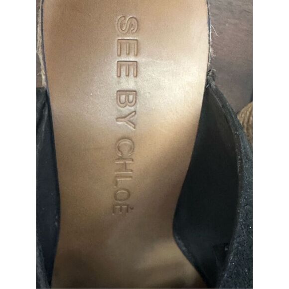 Criss Cross Wedge Espadrille in Black See By Chloe Size 37 - Picture 8 of 8